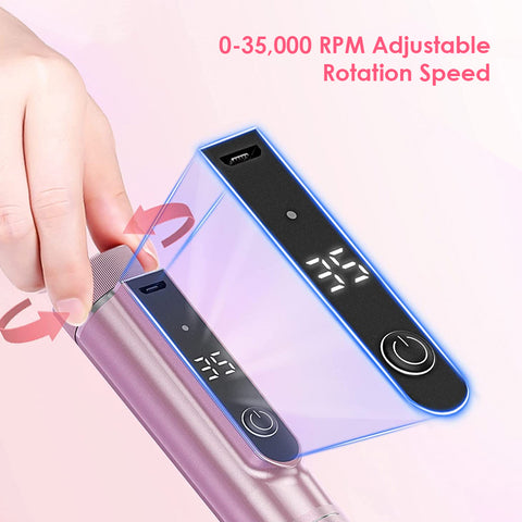 Cordless Electric Nail Drill Machine with LED Display