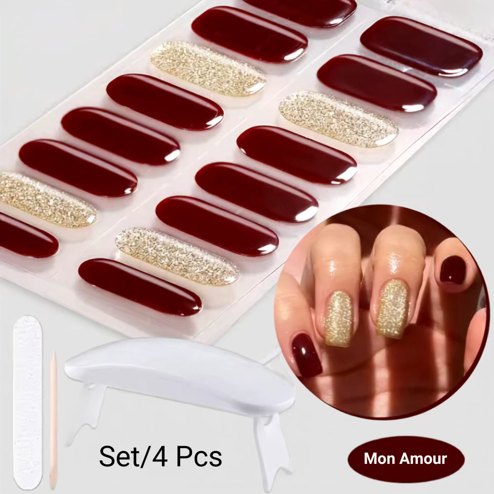 Semi Cured Gel Nail Strips, Salon Finish